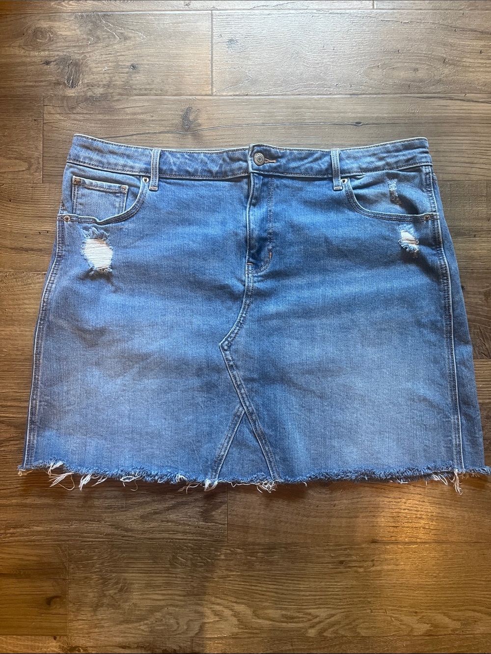 Old Navy Blue Distressed Denim Mini Skirt